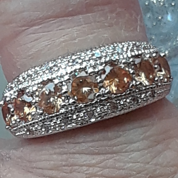 manufacturer Jewelry - NWT! Golden Morganite + White Topaz .925 Ring +🎁